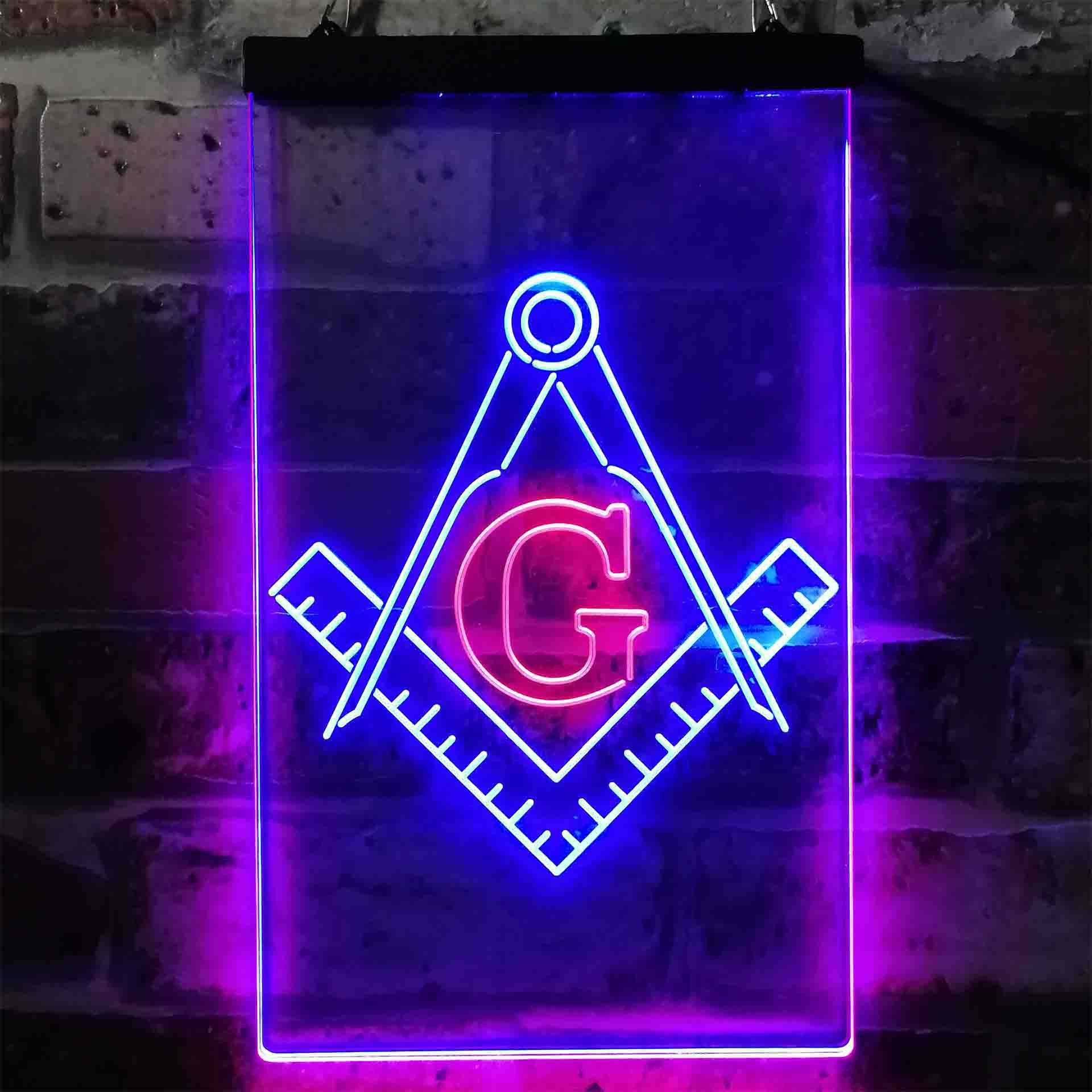 Freemasonry Dual LED Neon Light Sign